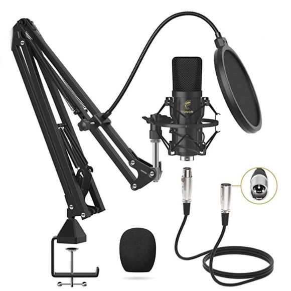 TONOR XLR Condenser Microphone Professional Cardioid Studio Mic Kit